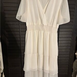 Elegant White Layered Dress